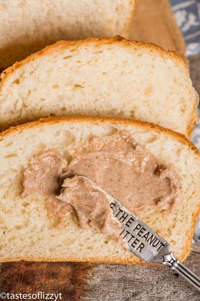 cinnamon butter spreading on bread