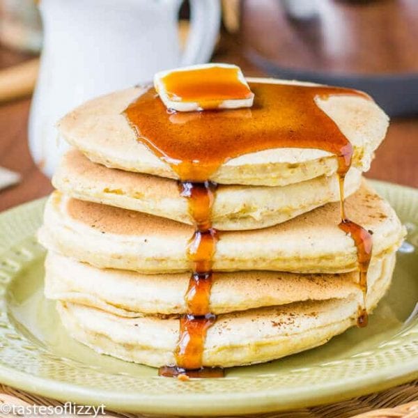 Cornmeal Pancakes Recipe {Brown Sugar Maple Syrup} | Tastes of Lizzy T