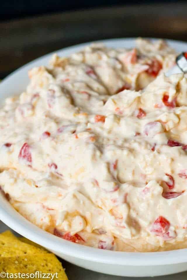 closeup of pimento cheese