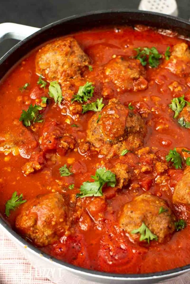 A close up of a bowl of meatballs