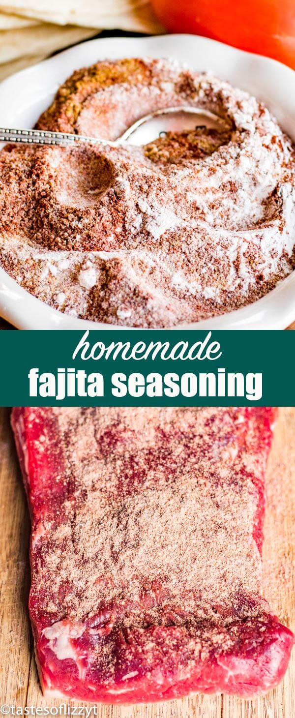 Making fajitas and don't have seasoning? Make this homemade fajita seasoning to season chicken, beef or pork. #fajitas #mexican #seasoning #beef