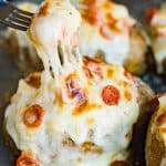 pepperoni pizza stuffed potatoes