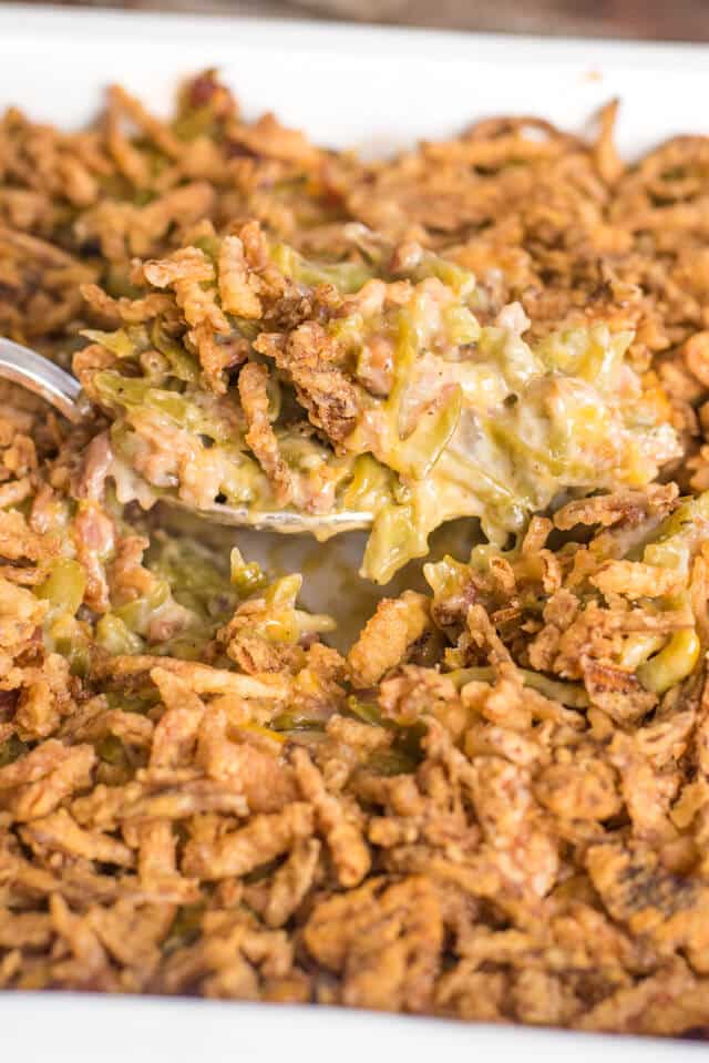 Best Green Bean Casserole Recipe {w/ Optional Add Ins Bacon & Cheese}