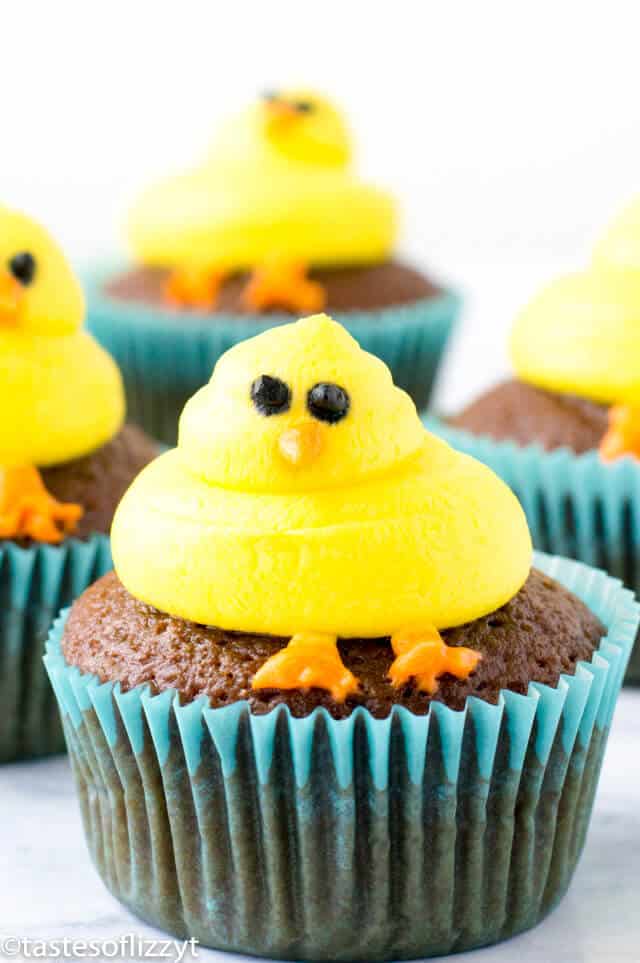 baby chicks cupcakes for spring/easter