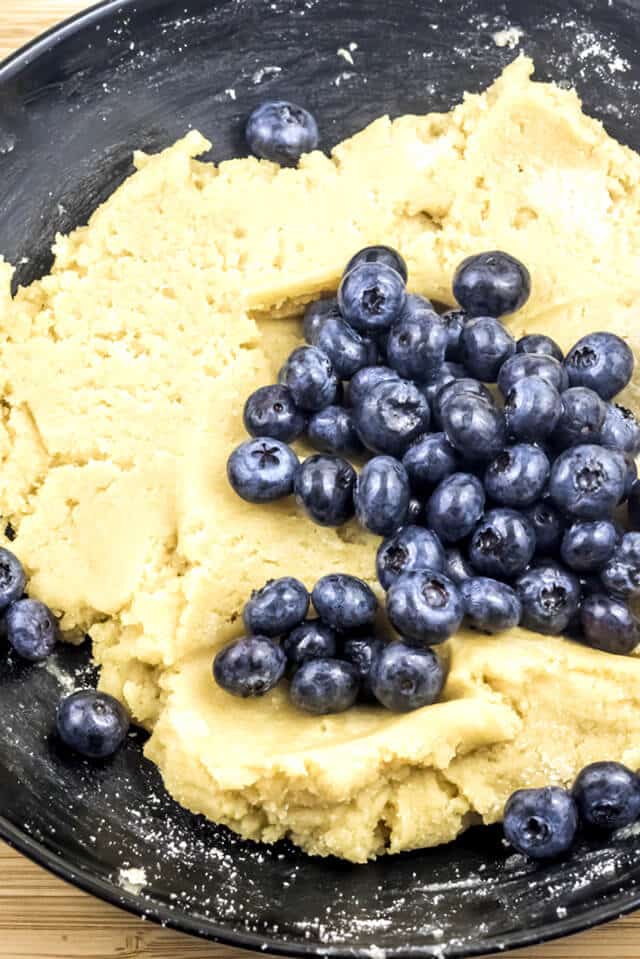 gluten free scone dough with blueberries