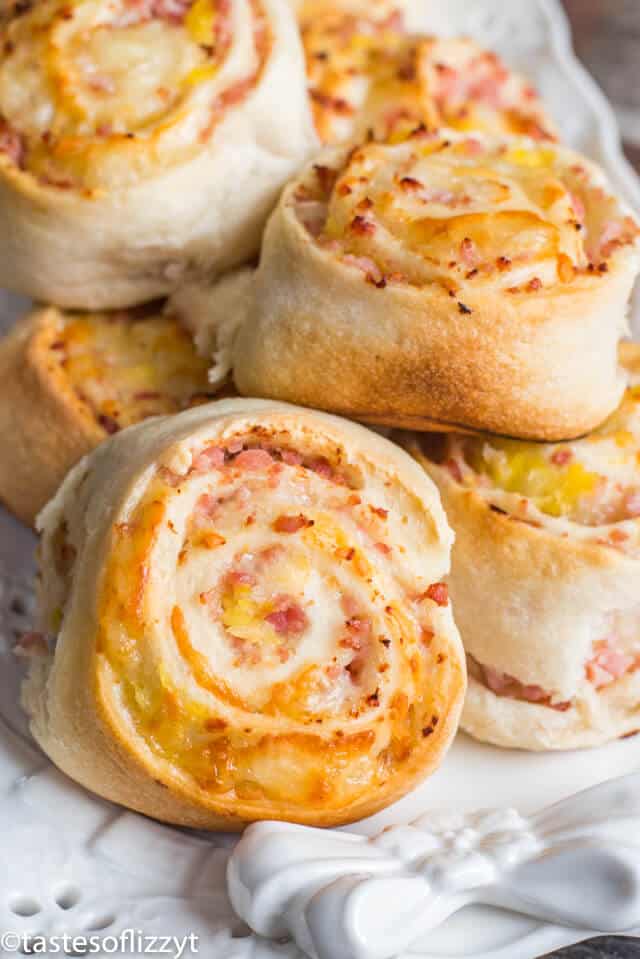 ham, swiss and pineapple rollups