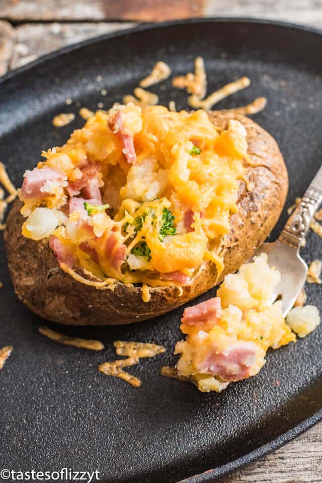 ham and cheese stuffed potatoes