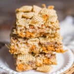 a stack of butterscotch magic bars