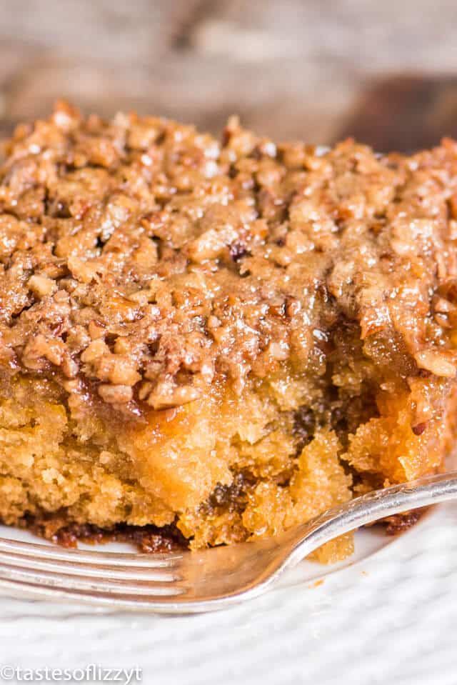 walnut breakfast cake on a plate