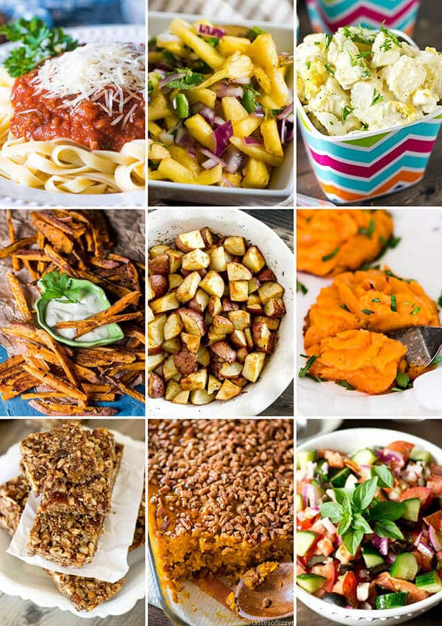 collage of healthy side dishes