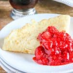 easy breakfast crepe with cherries