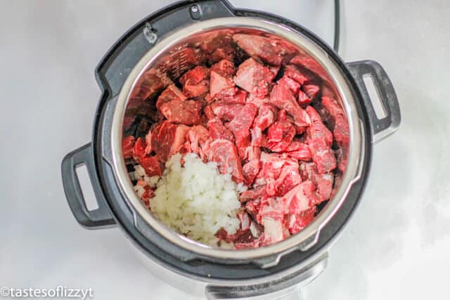 beef tips and onion in the instant pot