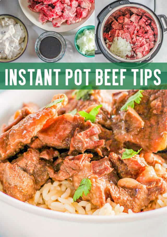 There's nothing more comforting than beef tips and now you can make them quickly in the Instant Pot! You'll love these fork tender Instant Pot Beef Tips served over rice, noodles or potatoes.