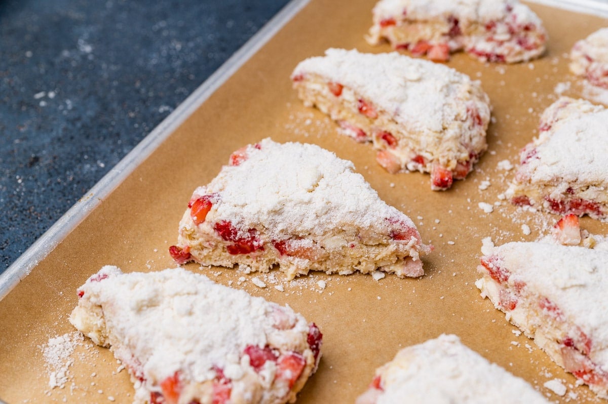 unbaked strawberry scones