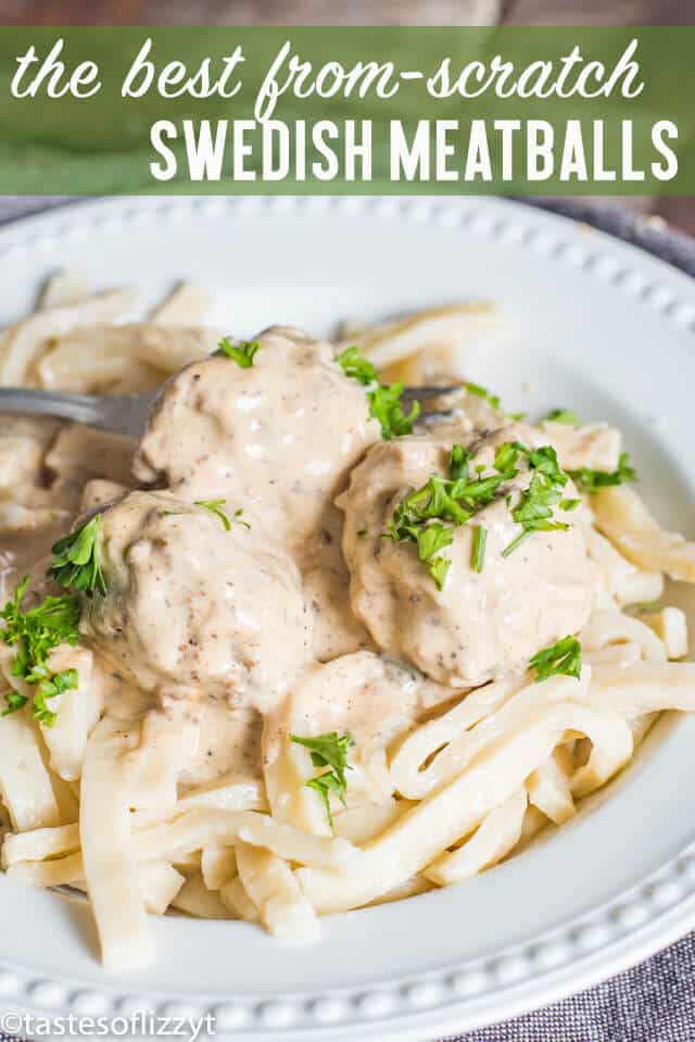 Meatballs are a classic and comforting dinner recipe. Serve up this homemade Swedish meatballs recipe with noodles, mashed potatoes or rice. The from-scratch pan gravy has a delicious creamy flavor.