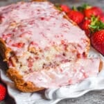 strawberry bread loaf on a plate