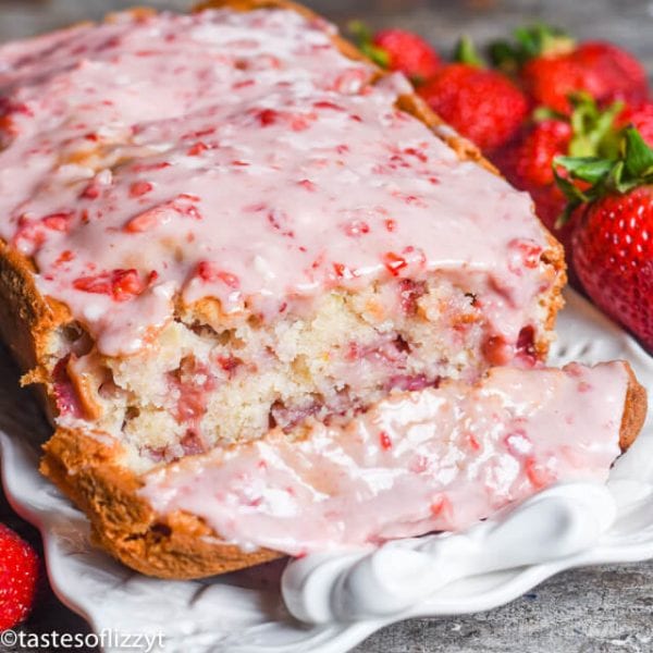 Strawberry Bread Recipe with Fresh Strawberry Glaze {Easy Quick Bread}