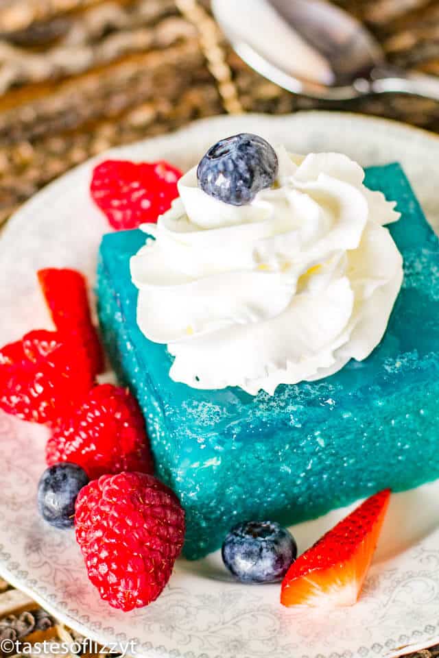 blue jello recipe with fresh fruit