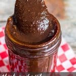 Thick and rich, traditional barbecue sauce recipe with an amazing deep and sweet flavor. Molasses and dark brown sugar, plus 10 spices make this a mouth-watering sauce for meat.