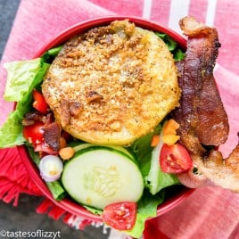 overhead shot of keto salad