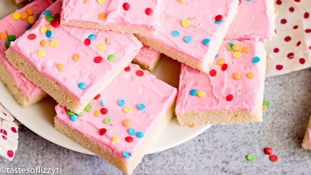 plate of sugar cookie bars