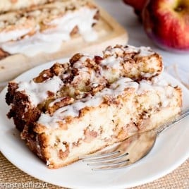 slice of homemade apple fritter bread