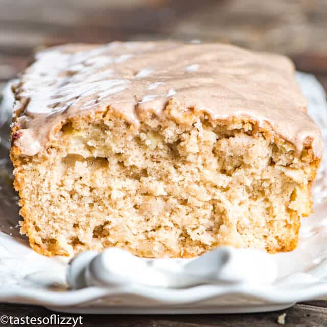 half of a loaf of apple bread