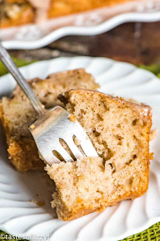 slice of apple bread on a plate