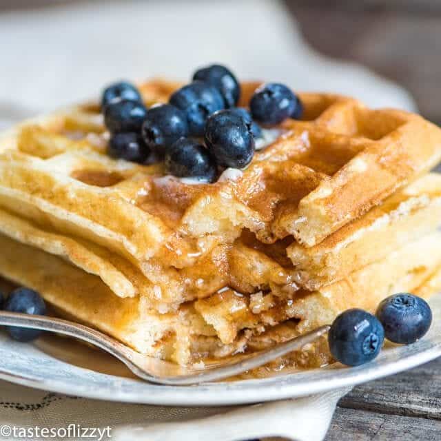 belgian waffles with blueberries