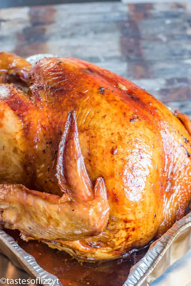 A close up of smoked turkey