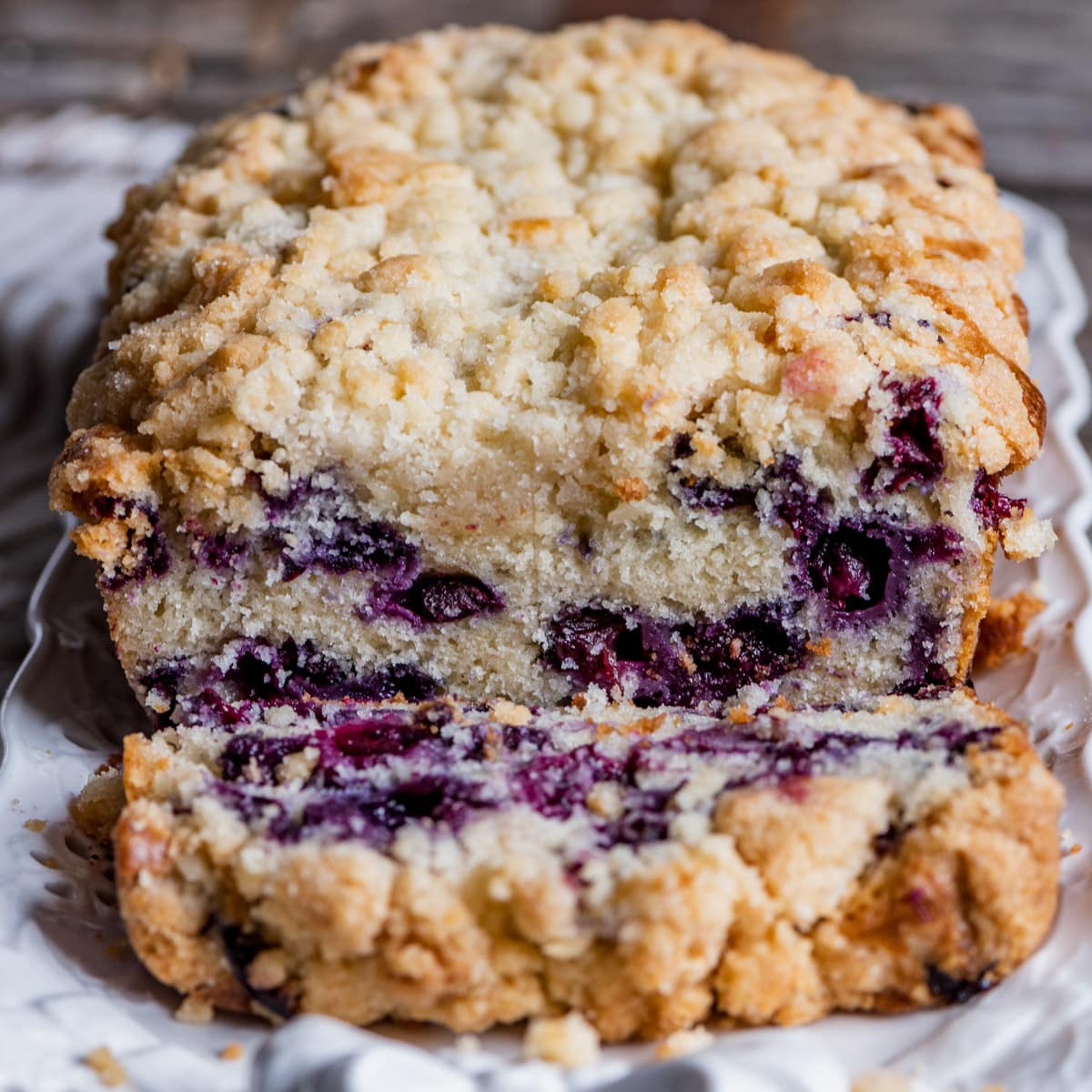 blueberry bread on a table