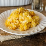 corn casserole on a plate