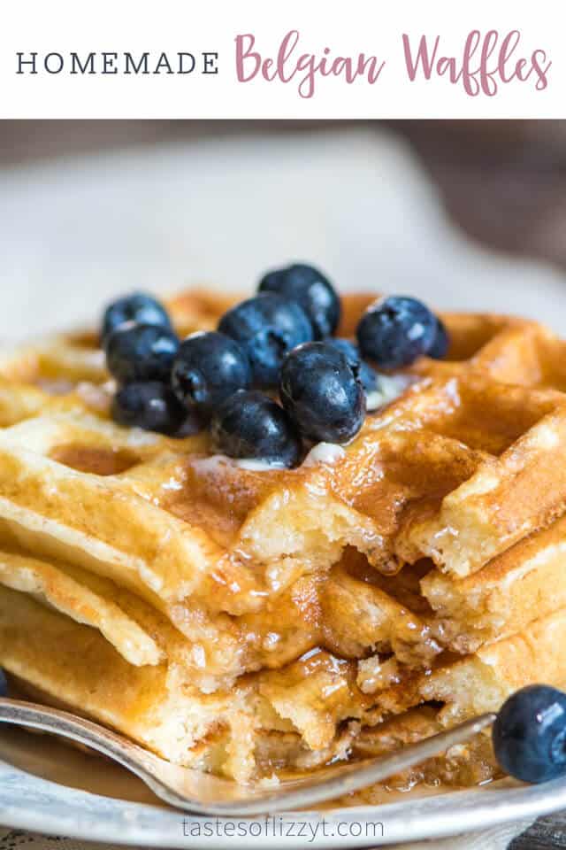 Belgian waffle on a plate