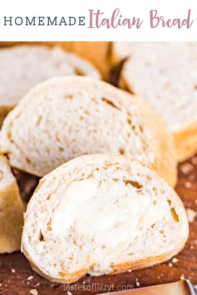 A close up of slices of italian bread