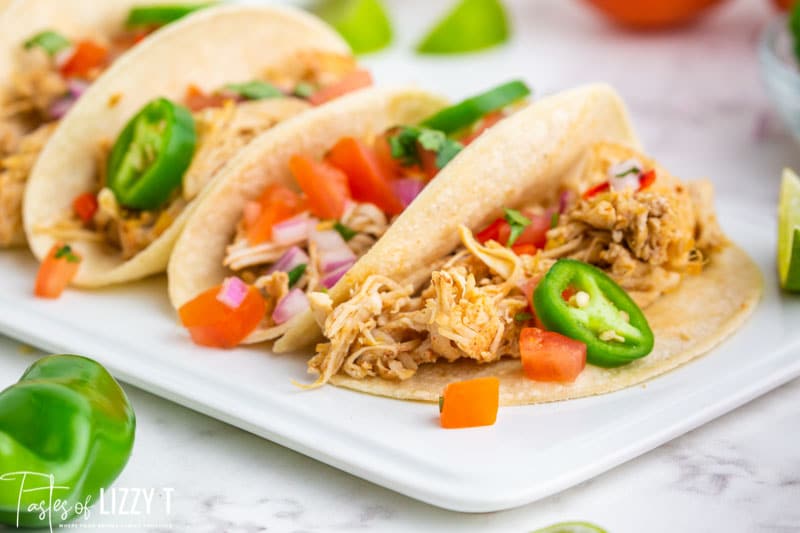 Salsa Verde Chicken Tacos Recipe Tastes of Lizzy T