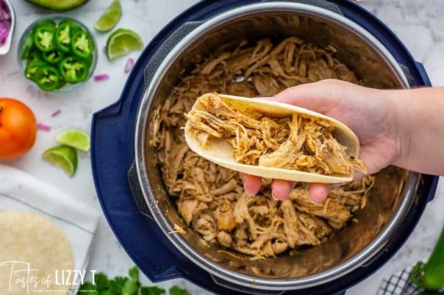shredded chicken for tacos in an instant pot