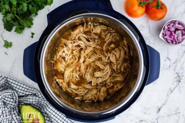 shredded chicken in an instant pot