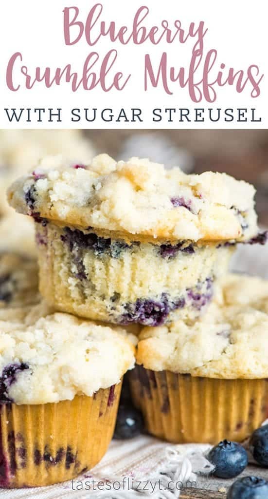 Blueberry Crumble Muffins Recipe {with Sugar Streusel Topping}