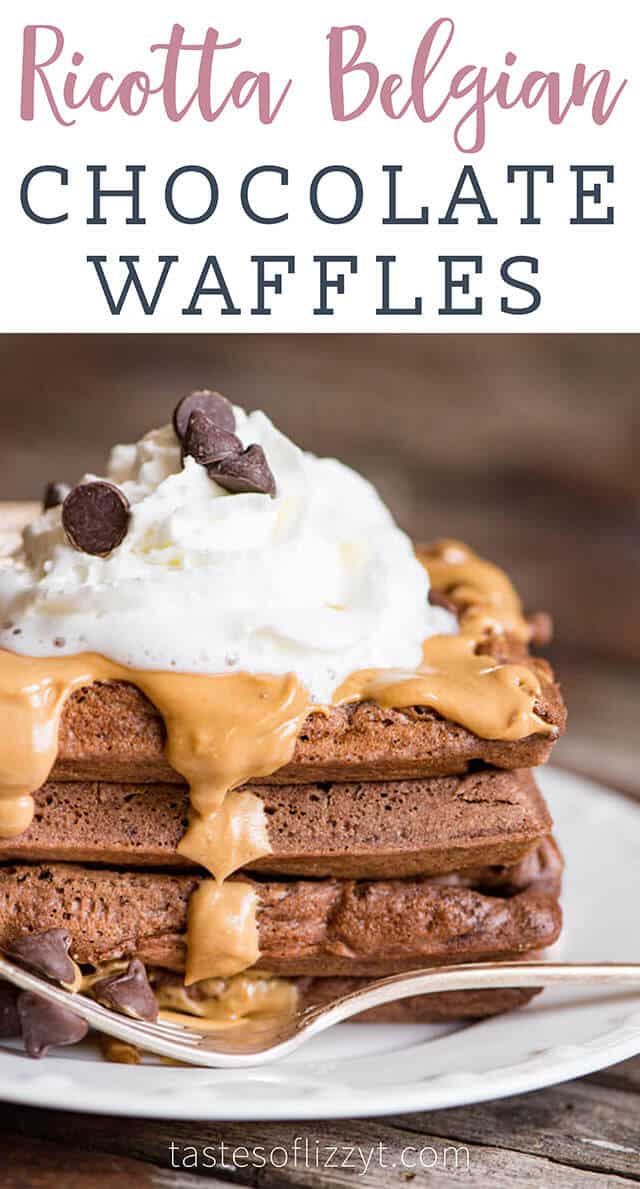 Rich and fluffy chocolate waffles made with ricotta cheese. These chocolate waffles freeze well which makes for a quick breakfast (or even dessert). Pop them in the toaster to warm them up! 