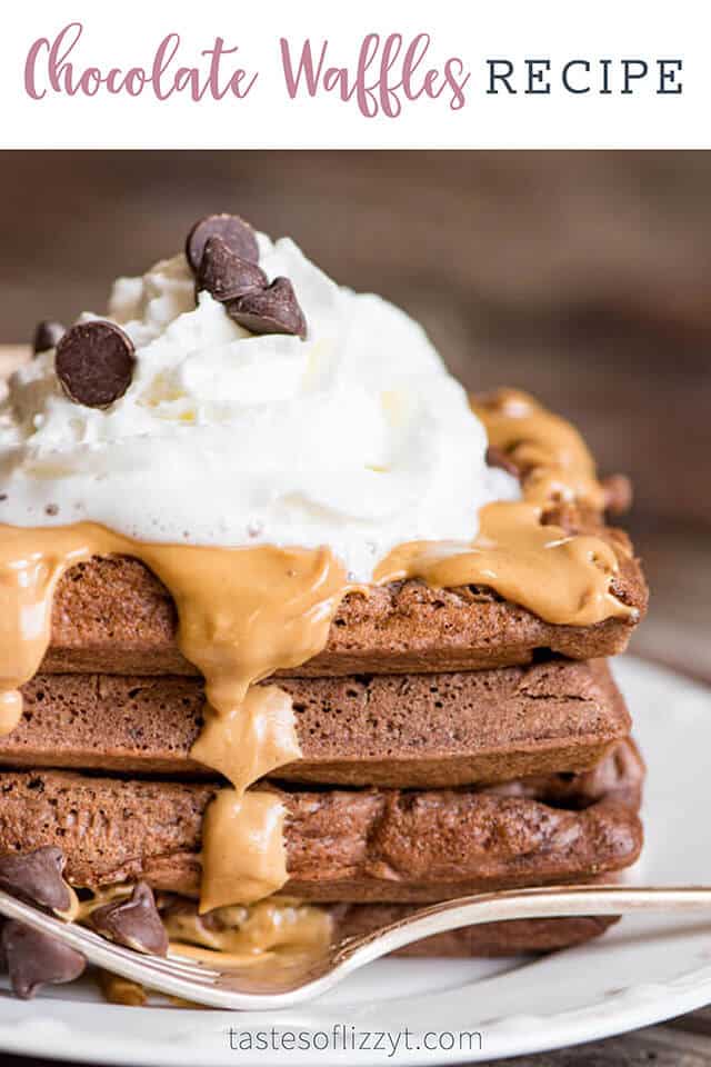 stack of three chocolate waffles