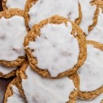 pile of iced oatmeal cookies