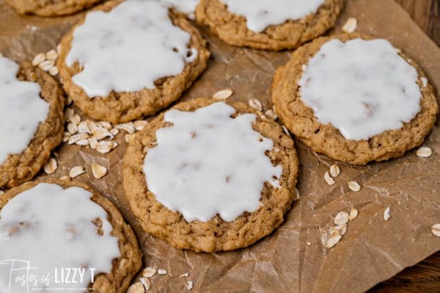 oatmeal cookies on parchment paper