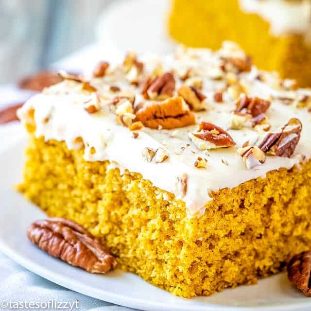 homemade pumpkin bar on a plate