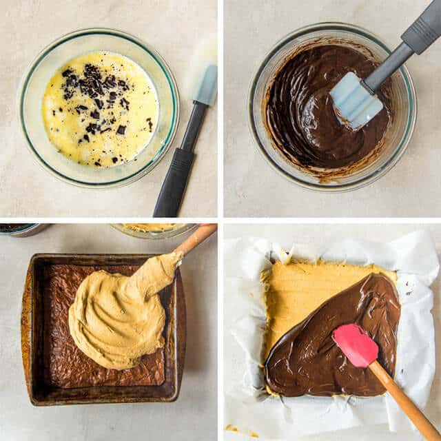 how to make 3 layer brownies with ganache