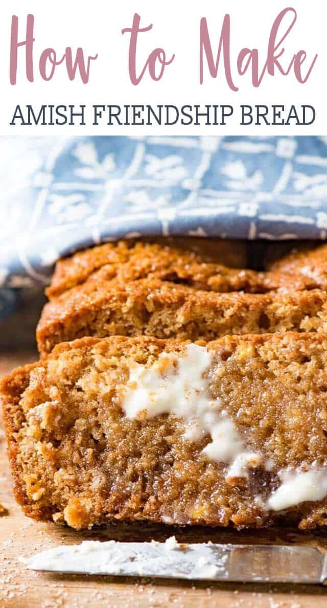 You can't resist a slice of this warm, cinnamon Amish Friendship Bread. This quick bread starts with a sweet sourdough and makes two loaves.