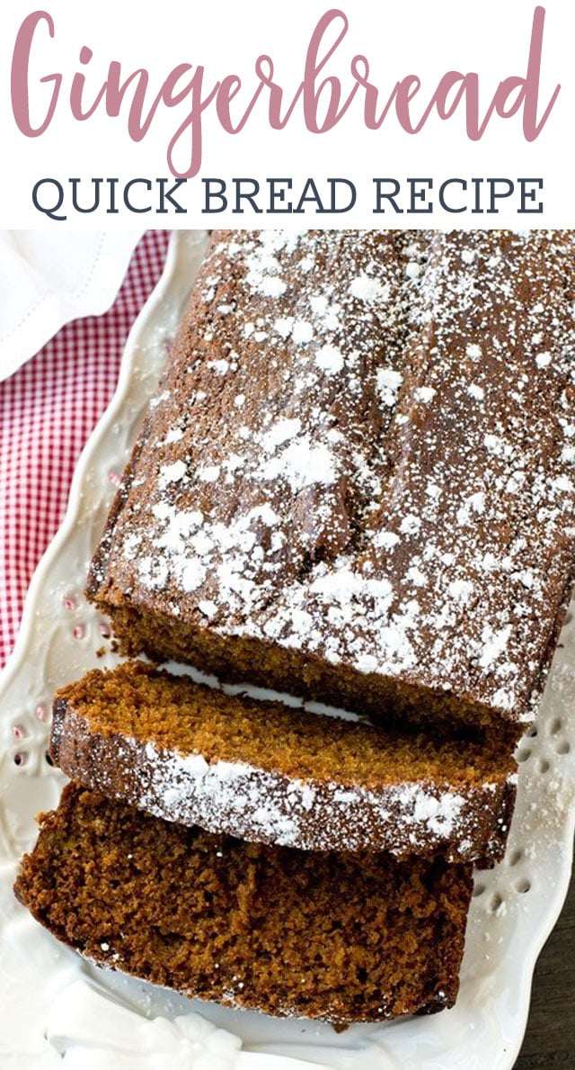 Soft, moist, molasses quick bread is perfectly seasoned with ginger and nutmeg. Gingerbread Loaf gives that classic holiday flavor that you love!