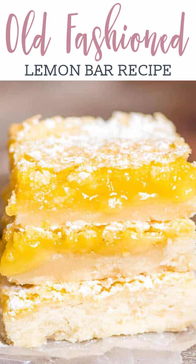 Bright, tangy lemon bars recipe with a shortbread crust and lemon custard filling. A simple powdered sugar dusting makes these fruit bars a classic!
