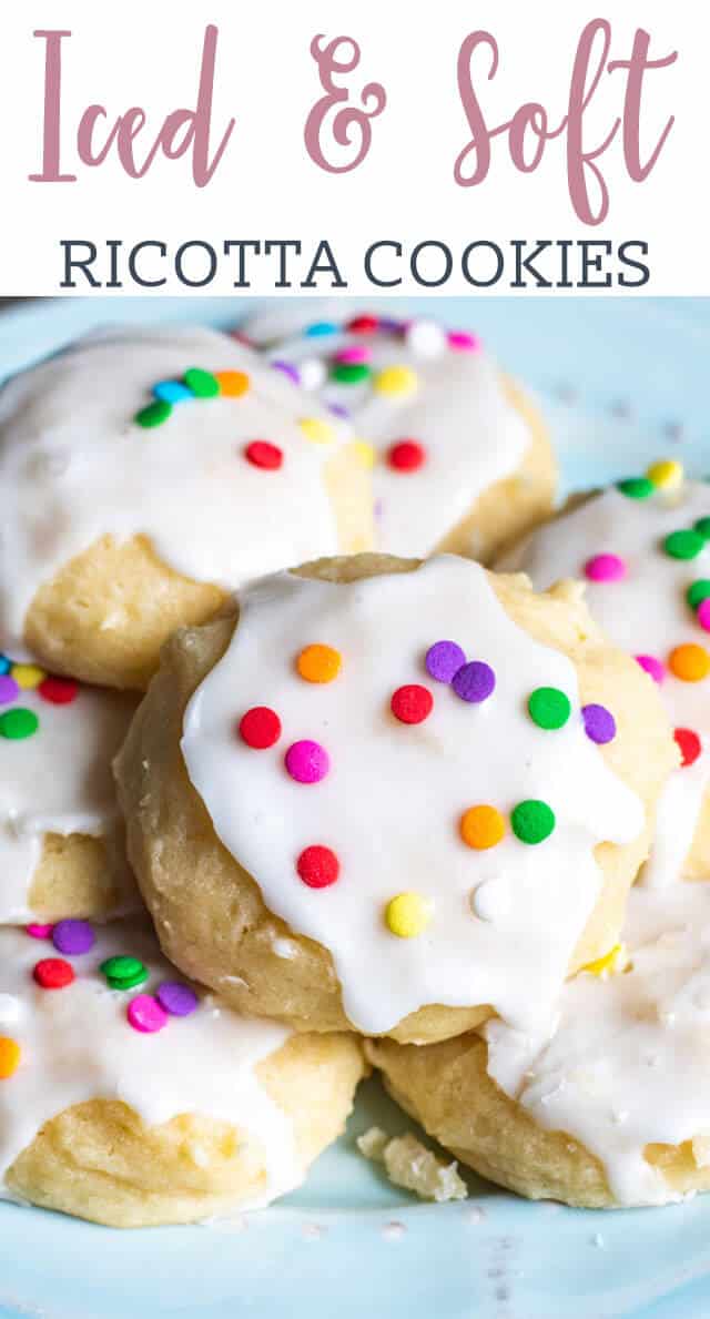 Soft & sweet iced ricotta cookie recipe that makes cute cookies for any holiday or occasion. Everyone loves these easy sugar cookies!