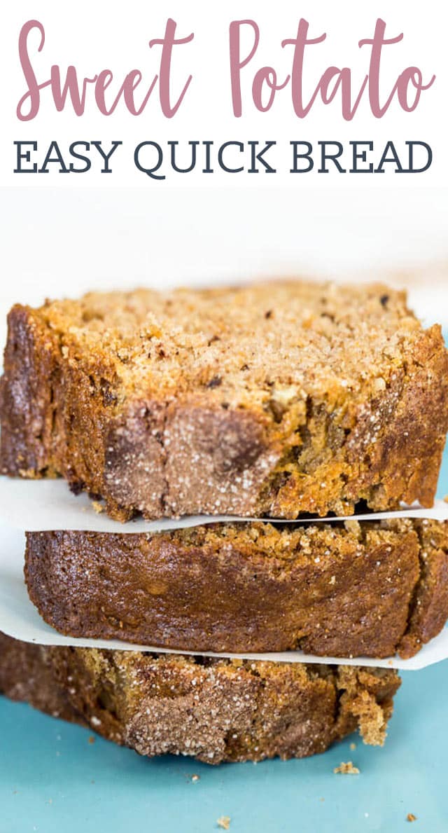 Old Fashioned  Sweet Potato Bread is delicious and comforting. This quick bread recipe can be made into 4 mini loaves or one large loaf. 