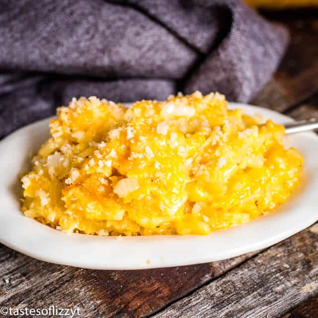 A plate of hashbrown casserole